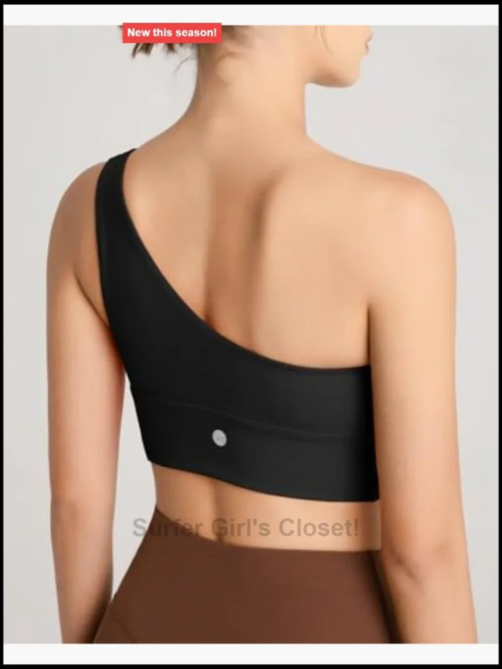 One Shoulder Sports Bra Yoga Crop Top Womens Gym Training